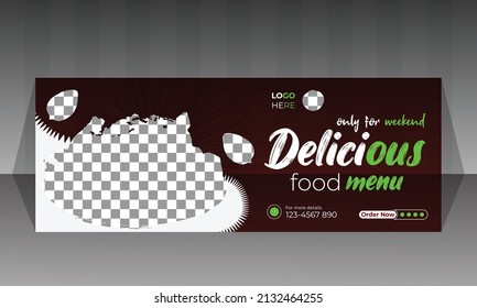 Facebook cover banner design template for restaurant.
horizontal advertising web banner template