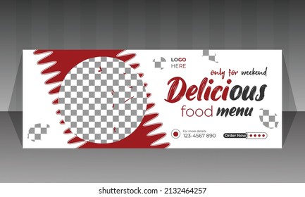 Facebook cover banner design template for restaurant.
horizontal advertising web banner template