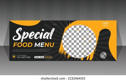 Facebook cover banner design template for restaurant.
horizontal advertising web banner template