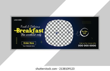 Facebook cover banner design template for restaurant business marketing