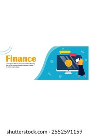 Facebook cover banner finance illustration