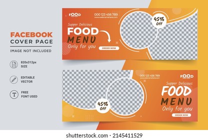 Facebook Cover Concept For Social Media Food Banner Design For Ads, Fast Food Banner Cover Design. Pizza Facebook Cover Page Timeline