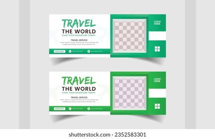 Facebook cover design for ads with a travel theme in vector illustrator. Facebook cover and website banner for travel-related social media.