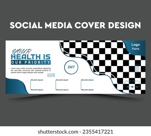 Facebook cover design with creative shape or web banner for digital marketing business. 