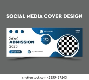 Facebook cover design with creative shape or web banner for digital marketing business. 