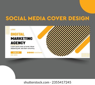 Facebook cover design with creative shape or web banner for digital marketing business. 