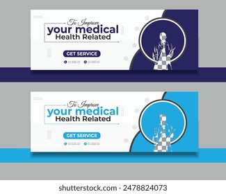  Facebook Cover Design medical health Template, Banner Template and Web Banner Template Design for Social Media with mixed beautiful color.