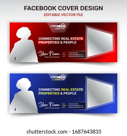 Facebook Cover design, social media cover, banner design, real estate banner vector eps file