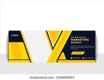 Facebook Cover Design Template, business social media design with yellow color for Social Media Post