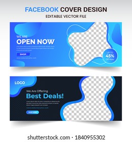 Facebook cover design vector file for all social media banner