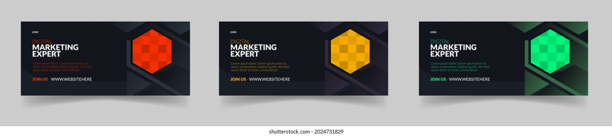 Facebook cover. Digital marketing business cover design. Marketing agency  banner template. Web Banner Social Media. Corporate business banner design. banner, poster. Vector layout of flyer. _JM