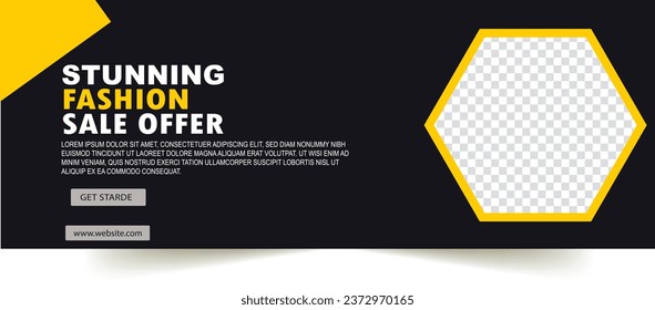 Facebook cover page design. Illustration and vector art.