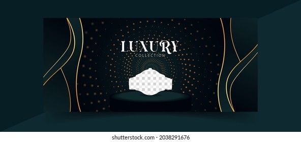 Facebook cover photo. Social Media Cover Design Business Company Web Banner Corporate cover design with photos circle element Vector Template. luxury background fashion collection template set.