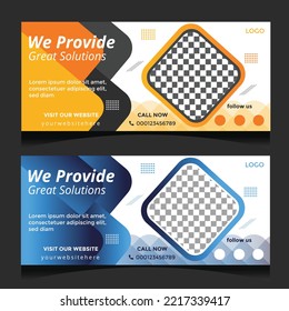 Facebook Cover Photo Template, Social Media Cover Banner Template 