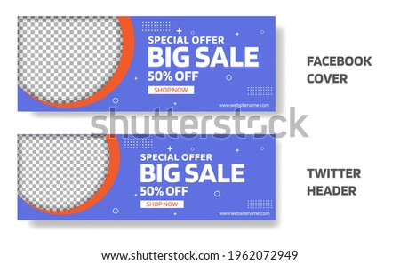 Facebook cover and twitter header social media template. Vector illustration
