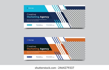 Facebook cover web banner. Digital marketing cover banner and social media post web banner template. vector illustration..eps
