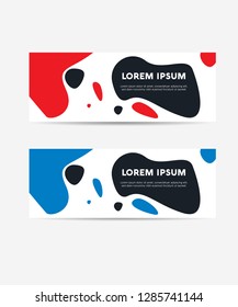 Facebook Cover Web Banner Social Media red and blueDesign Stripe Template