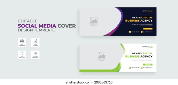 Facebook Cover Web Banner Social Media Business Company Abstract Design Template Vector