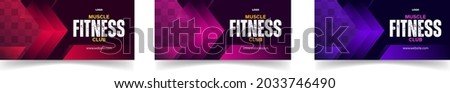 Facebook Cover. Web Banner Social Media Design Template. gym or fitness poster, flyer. Creative and corporate cover design. Abstract banner design for ads, banner social media, banner fashion sale._JM