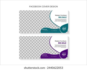 Facebook Cover and Web Banner Templates for Contemporary Furniture for Social Media Posts