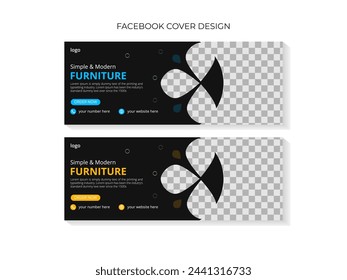 Facebook Cover and Web Banner Templates for Contemporary Furniture for Social Media Posts