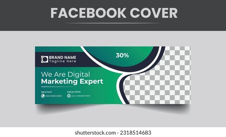 plantilla de portada de la página de marketing digital de facebook