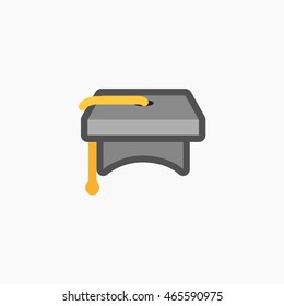Facebook education Icon Vector. info graphic. social media User Interface Sign. university Flat Illustration. FB people UI Symbol. 2016 Design