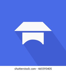 Facebook Education info Icon Vector. graphic. Social Media User Interface Sign. University Flat Illustration. FB People UI Symbol. 2016 Design