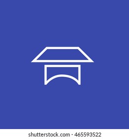 Facebook Education info Icon Vector. graphic. Social Media User Interface Sign. University Flat Illustration. FB People UI Symbol. 2016 Design