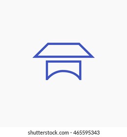 Facebook Education info Icon Vector. graphic. Social Media User Interface Sign. University Flat Illustration. FB People UI Symbol. 2016 Design