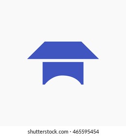 Facebook Education info Icon Vector. graphic. Social Media User Interface Sign. University Flat Illustration. FB People UI Symbol. 2016 Design