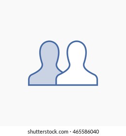 Facebook friends Icon Vector. social media User Interface Sign, person Flat Illustration. FB people UI Symbol. 2016 Design