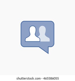 Facebook friends Icon Vector. social media User Interface Sign, person Flat Illustration. FB people UI Symbol. 2016 Design