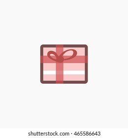 Facebook gift Icon Vector. Present graphic. social media User Interface Sign, prize Flat Illustration. FB UI Symbol. 2016 Design