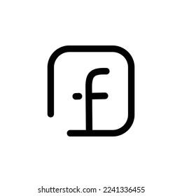 Facebook icon - Letter F logo. Rounded square logotype Ideal for web button icon and business card design template element - Part of a set of three social media icons