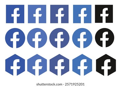 facebook icon set facebook vector design