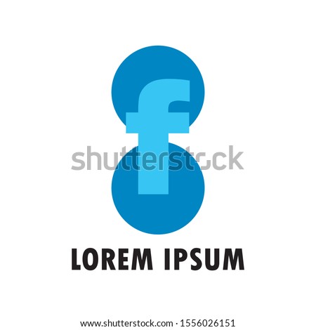 Facebook icon vector illustration, Facebook social media vector icon. F letter logo symbol. Premium quality.
