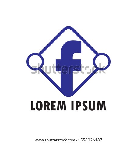 Facebook icon vector illustration, Facebook social media vector icon. F letter logo symbol. Premium quality.
