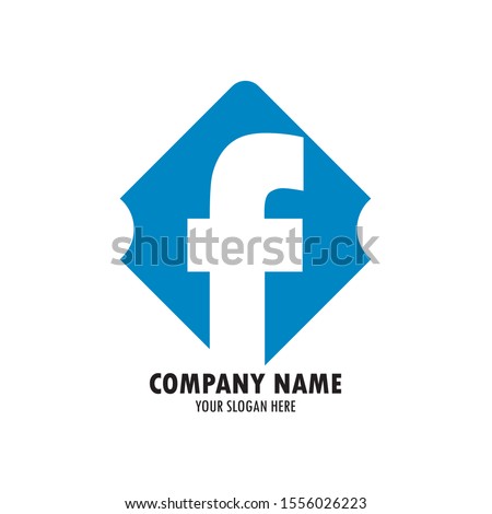 Facebook icon vector illustration, Facebook social media vector icon. F letter logo symbol. Premium quality.
