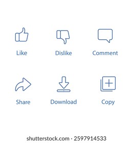 Facebook Like Comment Share Download Illustrator icon image