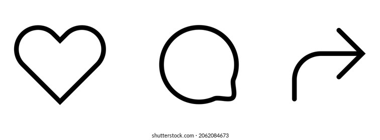 Facebook Like, Comment, Share Icons Vector Illustration