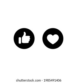 Facebook Like and Love Button Icon Vector. Social Media Icons