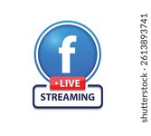 Facebook live streaming icon vector design 
