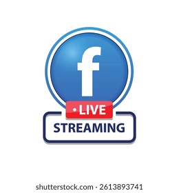 Facebook live streaming icon vector design 
