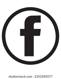 Facebook Logo Design Black with Circle