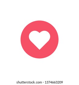 Facebook Love Flat Vector Icon.Like, Heart Icon.Social Media Emoji.