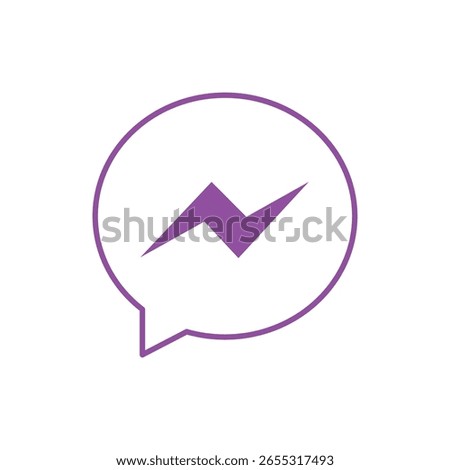 facebook message in outline icon
