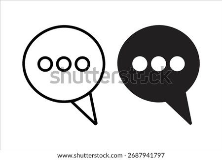 Facebook messenger social media network vector icon set vector illustration.