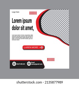 Facebook mobile cover templates vector design,  Black and Red background color with stripe line shape