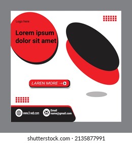 Facebook mobile cover templates vector design,  Black and Red background color with stripe line shape